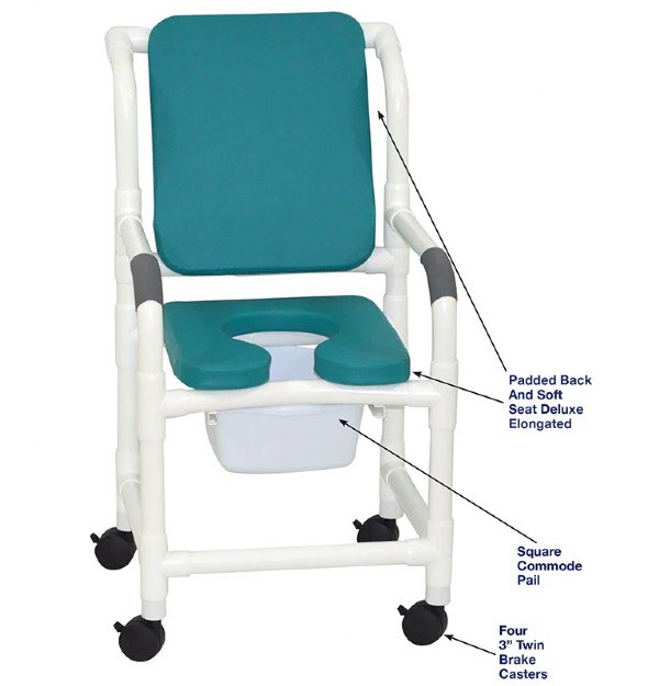 Deluxe PVC Shower Commode Chair MJM