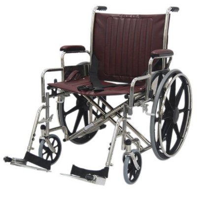 22" Wide Non-Magnetic MRI Wheelchair - Detachable Arms