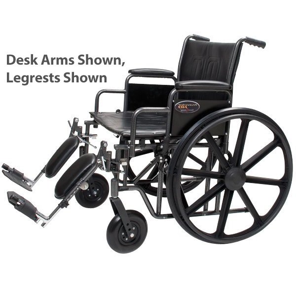 Everest and Jennings Traveler Heavy Duty Wheelchair 20" Wide