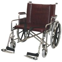 Show product details for 24" Wide Non-Magnetic MRI Heavy Duty Wheelchair - Detachable Arms