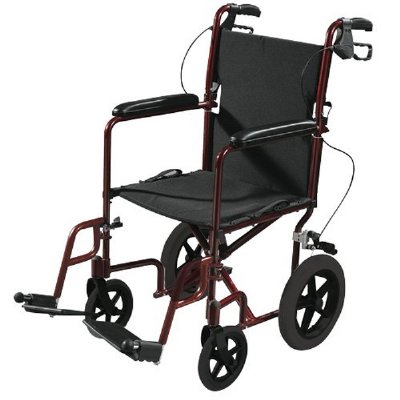 Drive Medical 19" Wide Expedition Aluminum Transport Chair - 12" Rear Wheels