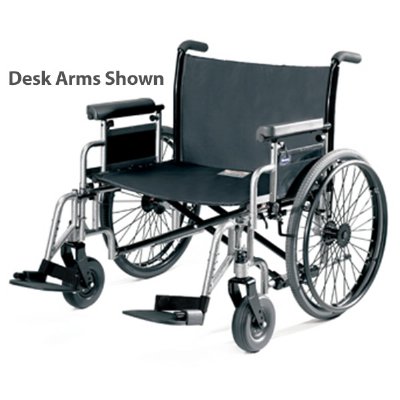 Invacare 9000 Topaz Wheelchair - 26" Wide - Detachable Fixed Height Full Arms