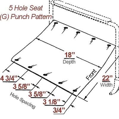 Invacare Seat, 22" Wide x 18" Deep, Flat Upholstery