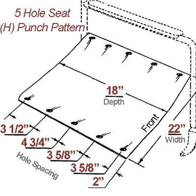 Invacare Seat, 22" Wide x 18" Deep, Flat Upholstery