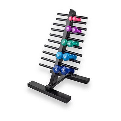 CanDo vinyl coated dumbbell - 10-piece set with Floor Rack - 2 each 1, 2, 3, 4, 5