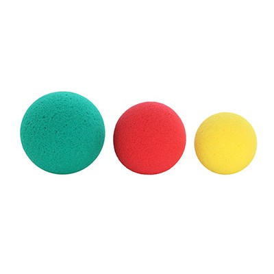 CanDo Memory Foam Squeeze Ball - 3-piece set (yellow, red, green), Choose Quantity