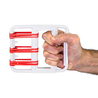 CanDo rubber-band hand exerciser, with 5 red bands, Choose Case Size
