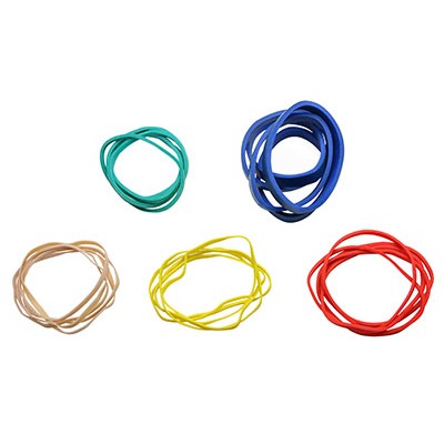 CanDo Hand Exerciser - Additional Latex Free Bands - 25 bands (5 each: tan, yellow, red, green, blue)