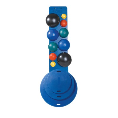 CanDo MVP Balance System - 10-Ball Set with Wall Rack (2 each: yellow, red, green, blue, black)