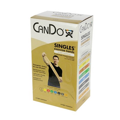 CanDo Low Powder Exercise Band - box of 30, 5' length - Choose Resistance