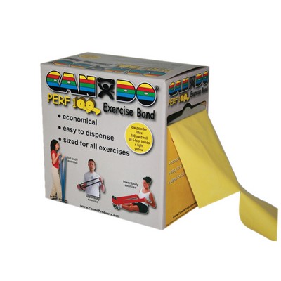 CanDo Low Powder Exercise Band - 100 yard Perf 100 roll - Choose Resistance