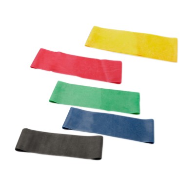 CanDo Band Exercise Loop - 5-piece set (10"), (1 each: yellow, red, green, blue, black)