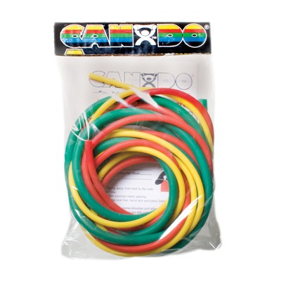 CanDo Low Powder Exercise Tubing Pep Pack - Easy with Yellow, Red, and Green tubing