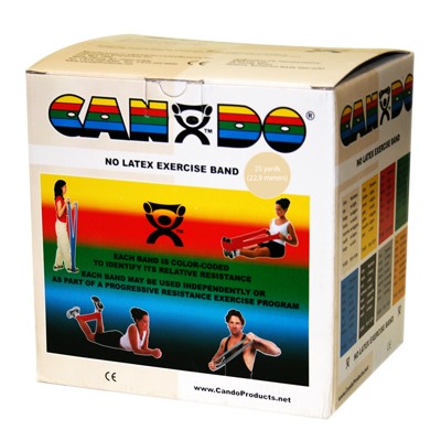 CanDo Latex Free Exercise Band - 25 yard roll - Choose Resistance
