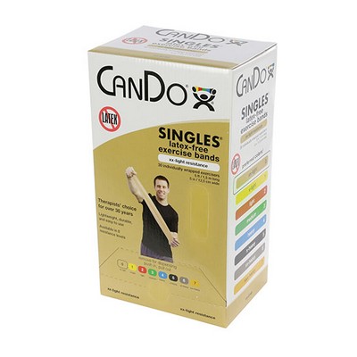 CanDo Latex Free Exercise Band - box of 30, 5' length - Choose Resistance