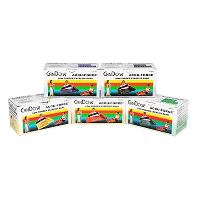 CanDo AccuForce Exercise Band - 6 yard rolls, 5-piece set (1 each: yellow, red, green, blue, black)