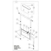 Show product details for Conventional, Adjustable Height Desk Length Arm Assembly for Invacare Wheelchairs, Right Side