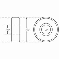 Bearing, for Rear Wheels, 1/2" ID x 1-3/8" OD