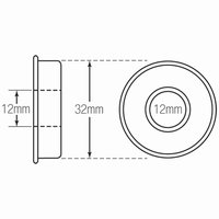 112-103 Wheelchair Bearing Metric 12mm ID x 32mm OD with Flange