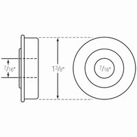 Theradyne 24" Wheel Bearing, 7/16" ID x 1-3/8" OD x 1-1/2" Flange