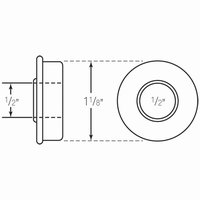 Invacare Fork Stem Bearing, 1/2" ID x 1-1/8" OD x 1-1/4" Flange