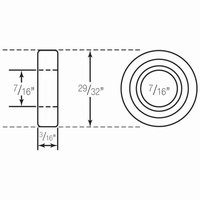 Bearing,  7/16" ID x 29/32" OD, No Flange