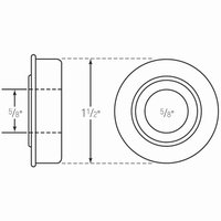 115-122 Wheelchair Bearing 5/8" ID x 1 1/2" OD with Flange