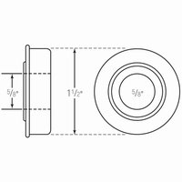 115-122 Wheelchair Bearing 5/8" ID x 1 1/2" OD with Flange