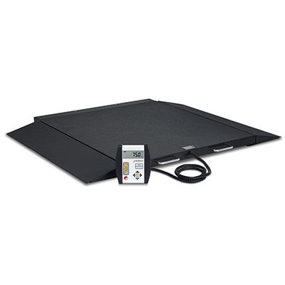 Detecto, Wheelchair Scale, Portable, Digital, 1000 lb x .2 lb / 450 kg x .1 kg, AC Adapter