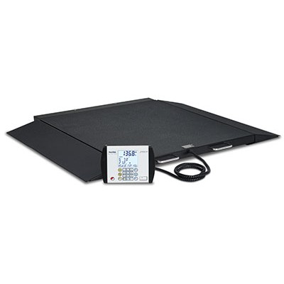 Detecto, Wheelchair Scale, Portable, Digital, 1000 lb x .2 lb / 450 kg x .1 kg, AC Adapter