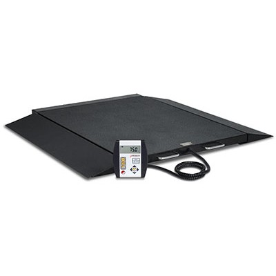 Detecto, Wheelchair Scale, Portable, Digital, 1000 lb x .2 lb / 450 kg x .1 kg, AC Adapter