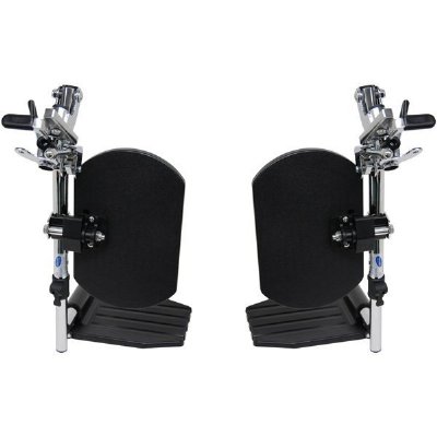 Invacare Legrests Complete Hemi w/ Padded Calf Pads and Black Aluminum Footplates, Pair