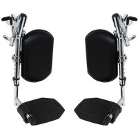 Show product details for Invacare Legrests Complete STD w/ Padded Calf Pads and Black Aluminum Footplates, Pair