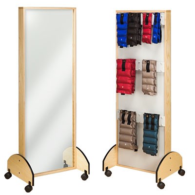 Clinton, Mobile Adult Mirror with Cuff Weight Rack