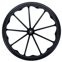Show product details for 24" x 1" Economy Black Mag Wheel, with Black Urethane Tire, 1/2 Axle, Hub Width 2-1/4