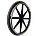 Show product details for Heavy Duty Black 9 Spoke Mag 24" x 1", Black Urethane Tire, 5/8" Axle