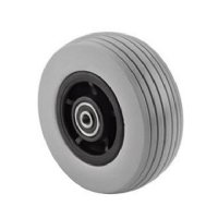 Show product details for Caster Assembly 5" x 1.75" Gray Pnuematic Tire, 5/16" Axle, 3/4" Hub Width