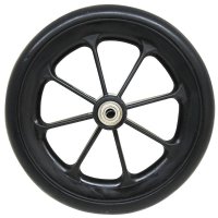 161-414 Black 8 Spoke Mag 8" x 1", Black Urethane Tire, 8mm Axle, 56mm Hub Width