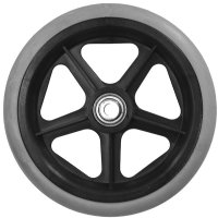 5 Spoke, Heavy Duty, Gray Rubber Tire