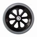 Show product details for 161-411 Black 8 Spoke Mag 8" x 1", Gray Rubber Tire, 7/16" Axle, 2 3/8" Hub Width