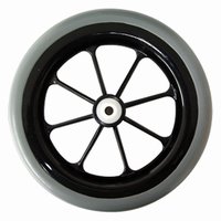 MRI Safe 8" Front Complete Wheel with Plastic Bearings, Non Magnetic