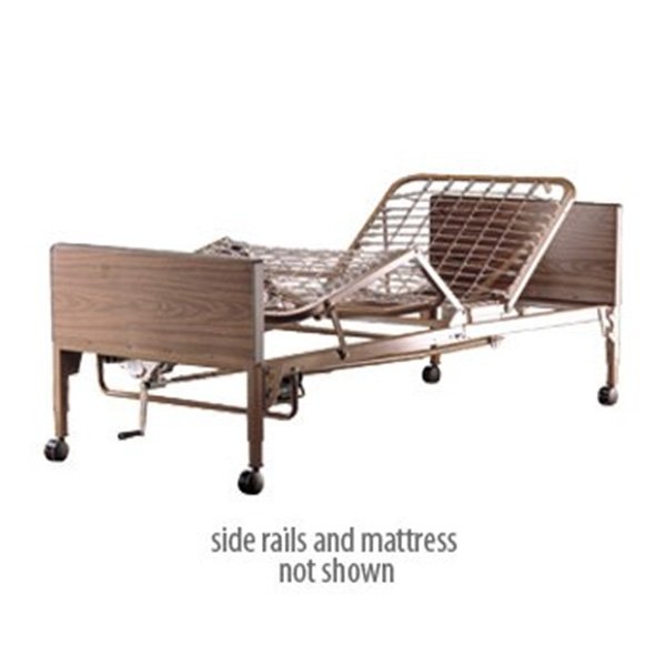 Invacare SemiElect Bed Single Crank SpringLoaded Rails & Mattress