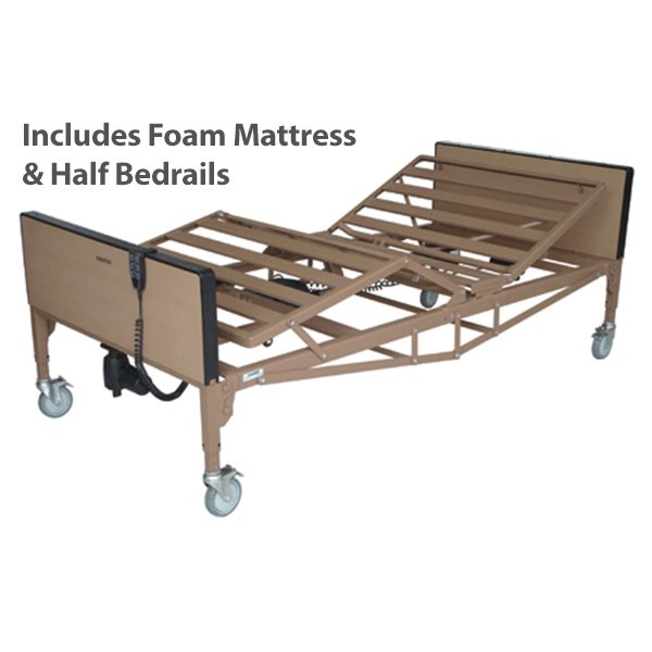 Tuffcare Bariatric Bed Complete T4000 With Foam Mattress Half Bedrails 42 X 88