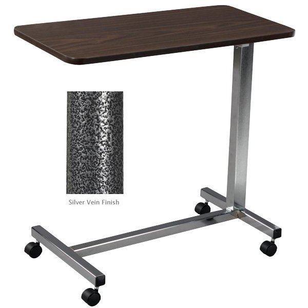 Standard NonTilt Overbed Table with Silver Vein Finish
