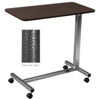 Show product details for Standard Non-Tilt Overbed Table with Silver Vein Finish