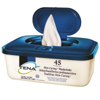 Show product details for Tena Skin-Caring Washcloths, Tub