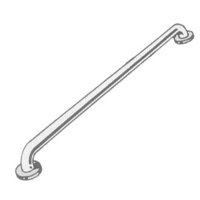 Show product details for 18" Stainless Steel Basic Straight Grab Bar w/Flange Covers