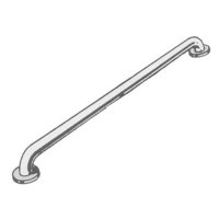Show product details for 54" Stainless Steel Straight Grab Bar with Mid Support & Flange Covers