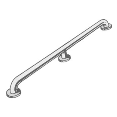 60" Stainless Steel Straight Grab Bar with Mid Support & Flange Covers