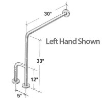 Show product details for Wall To Floor Stainless Steel Grab Bar with Outrigger 
